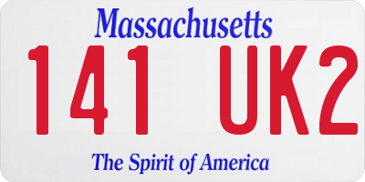 MA license plate 141UK2