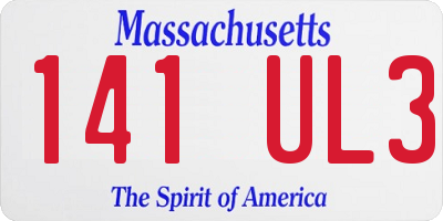 MA license plate 141UL3