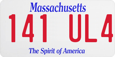 MA license plate 141UL4