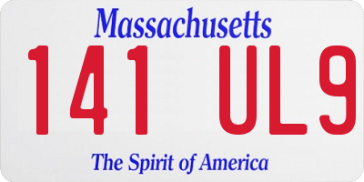 MA license plate 141UL9
