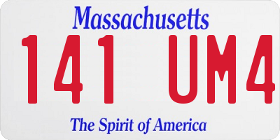 MA license plate 141UM4