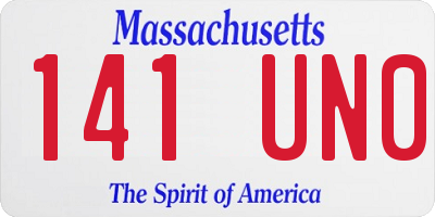 MA license plate 141UN0