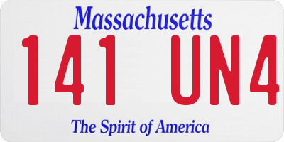 MA license plate 141UN4