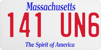 MA license plate 141UN6