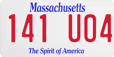 MA license plate 141UO4