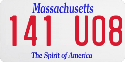 MA license plate 141UO8