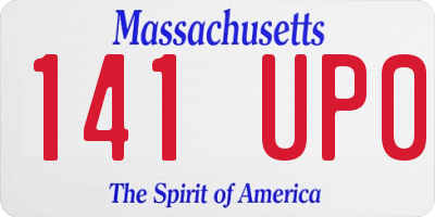 MA license plate 141UP0