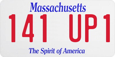 MA license plate 141UP1
