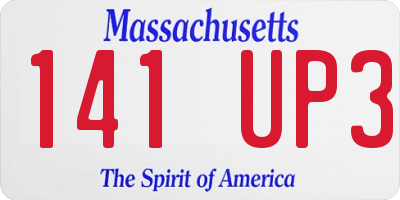 MA license plate 141UP3