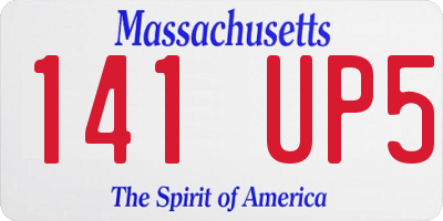 MA license plate 141UP5