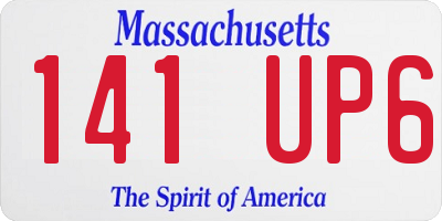 MA license plate 141UP6