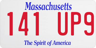 MA license plate 141UP9