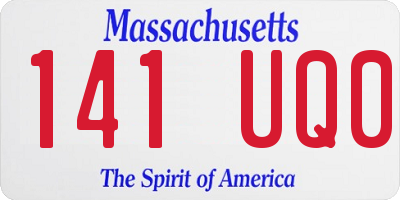 MA license plate 141UQ0
