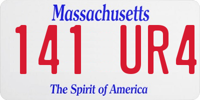 MA license plate 141UR4