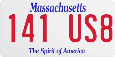 MA license plate 141US8