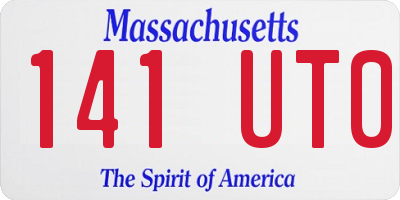 MA license plate 141UT0