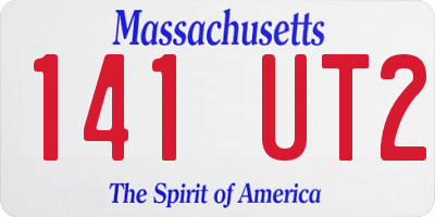 MA license plate 141UT2