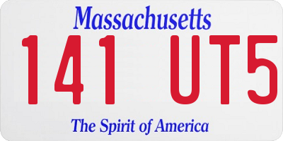 MA license plate 141UT5