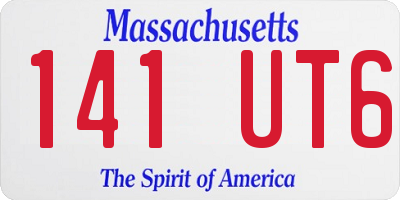MA license plate 141UT6