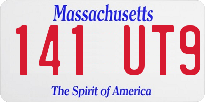 MA license plate 141UT9