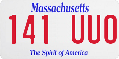 MA license plate 141UU0
