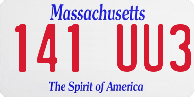 MA license plate 141UU3