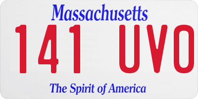 MA license plate 141UV0