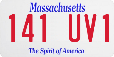 MA license plate 141UV1