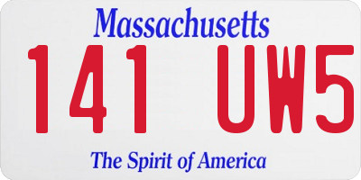 MA license plate 141UW5