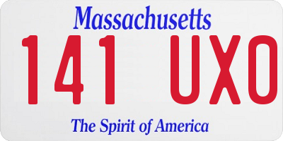 MA license plate 141UX0