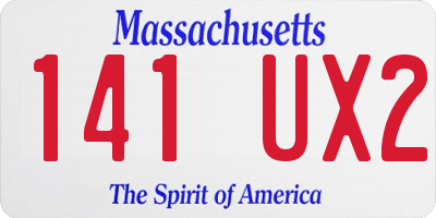 MA license plate 141UX2