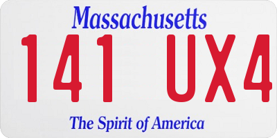MA license plate 141UX4