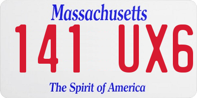 MA license plate 141UX6
