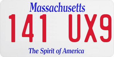 MA license plate 141UX9
