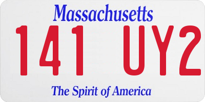 MA license plate 141UY2