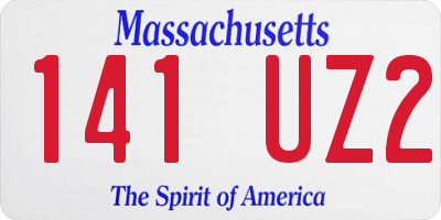 MA license plate 141UZ2
