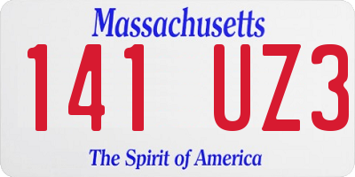MA license plate 141UZ3