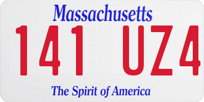 MA license plate 141UZ4