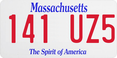 MA license plate 141UZ5
