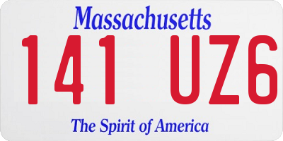 MA license plate 141UZ6