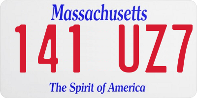 MA license plate 141UZ7