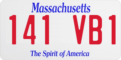 MA license plate 141VB1