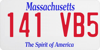 MA license plate 141VB5