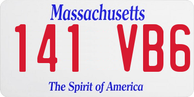 MA license plate 141VB6