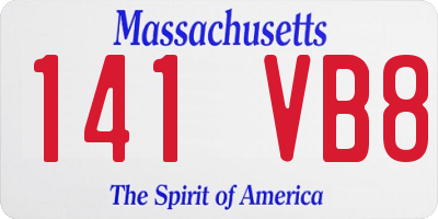 MA license plate 141VB8