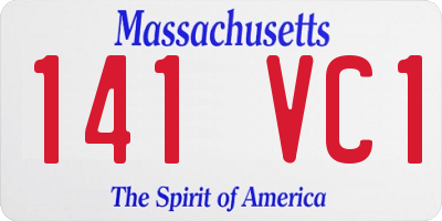 MA license plate 141VC1