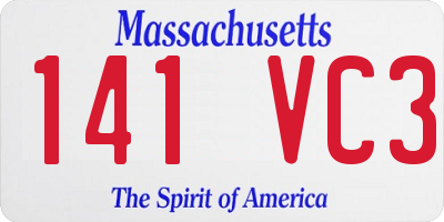 MA license plate 141VC3