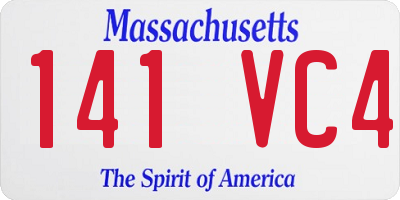 MA license plate 141VC4
