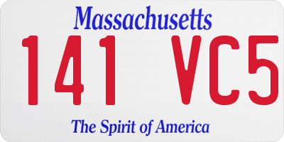MA license plate 141VC5