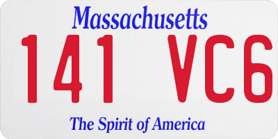 MA license plate 141VC6